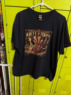 The White Stripes Graphic Short Sleeve Tee - Black